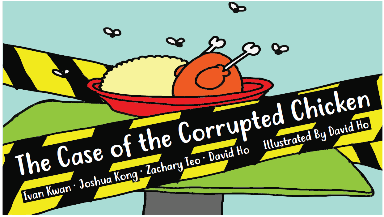 Cover of "The Case of the Corrupted Chicken" picture book